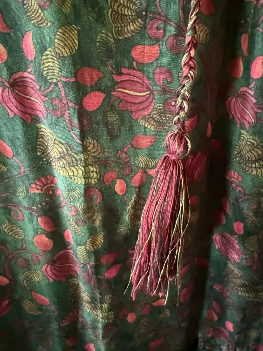 NATURAL LIFE Green Maxi Dress with Pink Floral Print - Picture 9 of 10